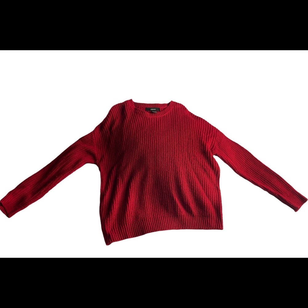 Forever 21 red crew neck sweater